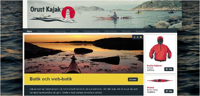 Orust Kajak screenshot ny webbplats
