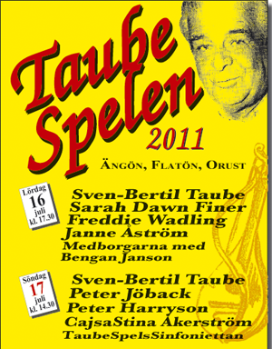 Taubespelen 2011 affisch över artisterna
