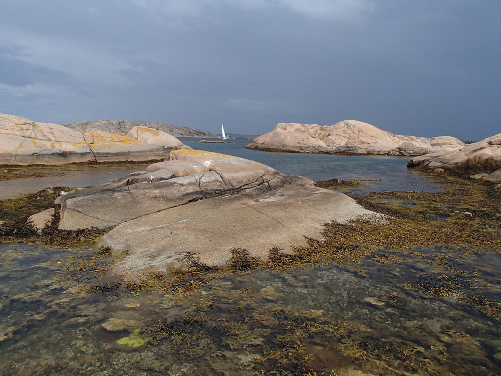 Bohuslän klippor och hav vid Hällsö